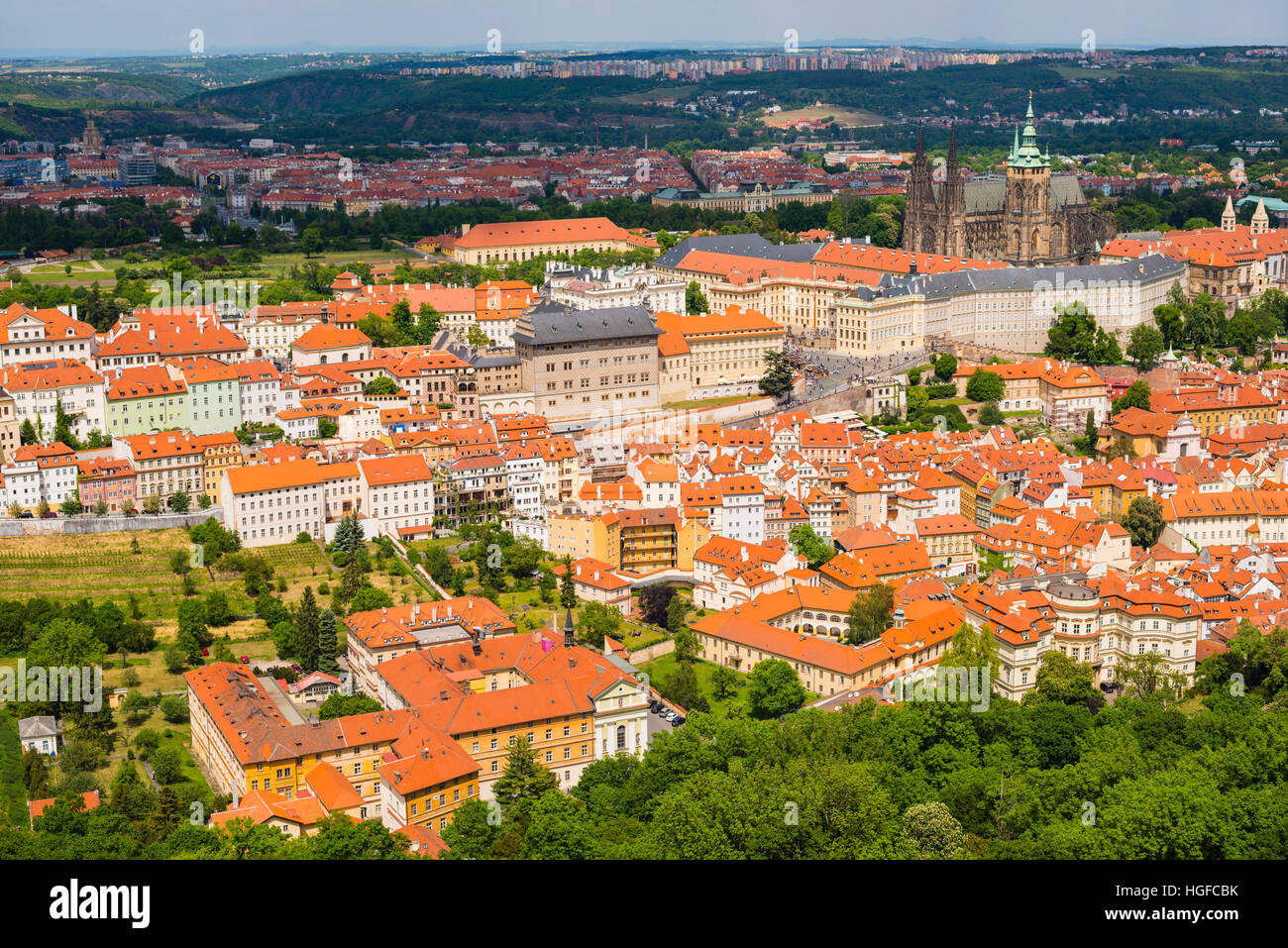 Mala Strana di Praga e Castele a Praga Foto Stock