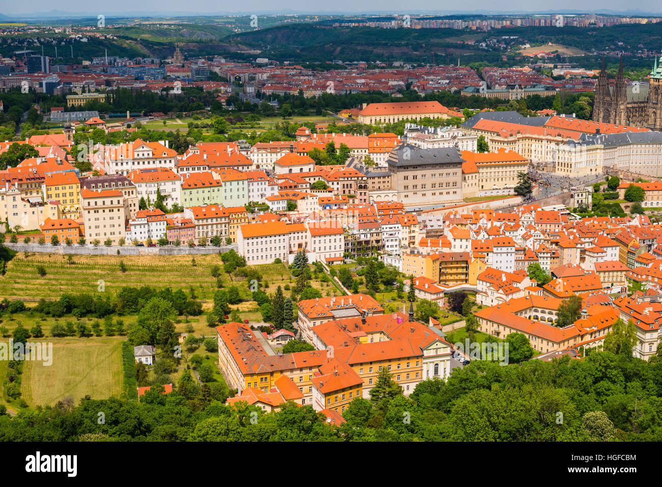 Mala Strana di Praga e Castele a Praga Foto Stock