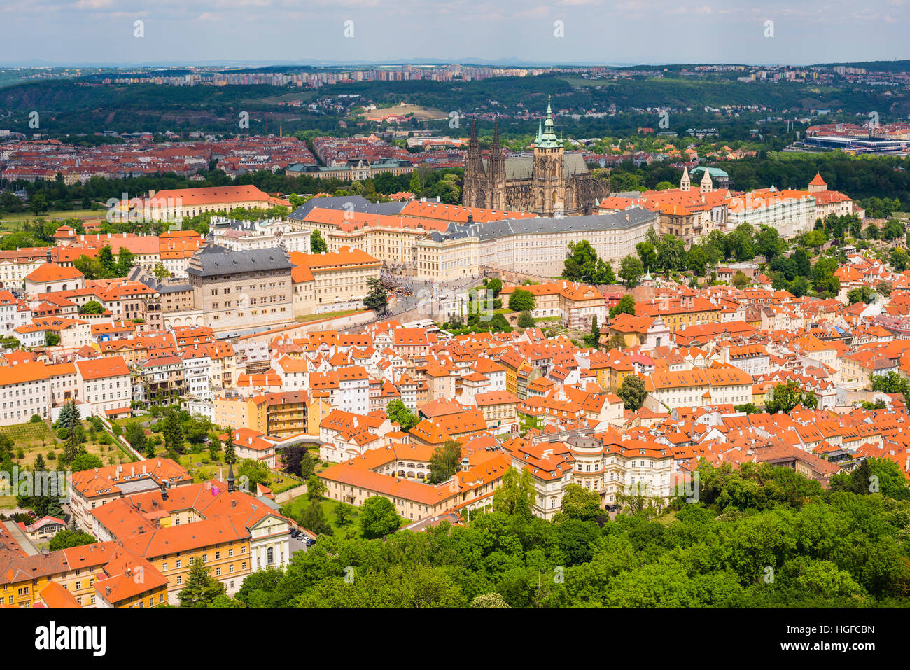 Mala Strana di Praga e Castele a Praga Foto Stock