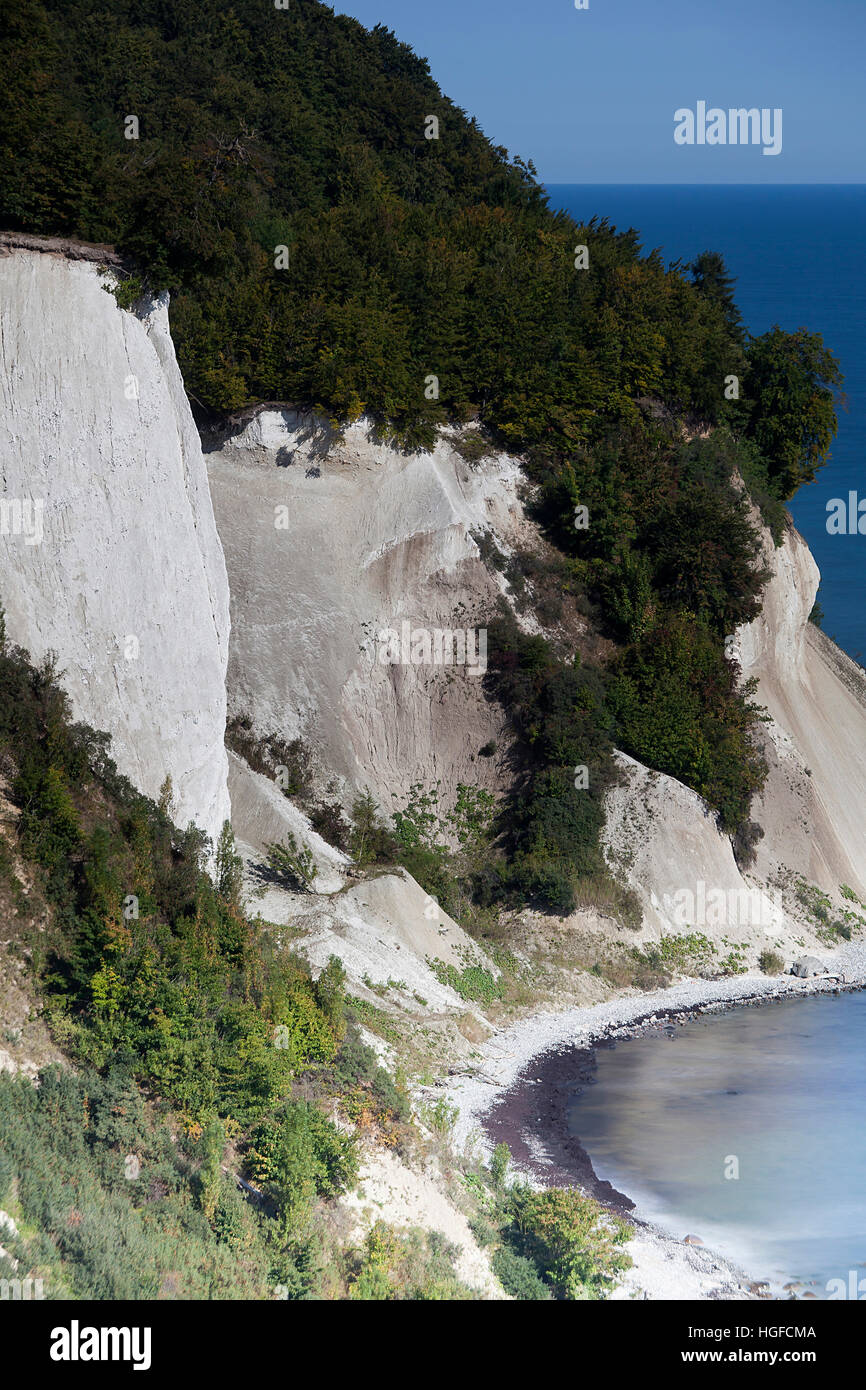 Chalk rocks, chalk cliff coast Baltic coast national park Foto Stock