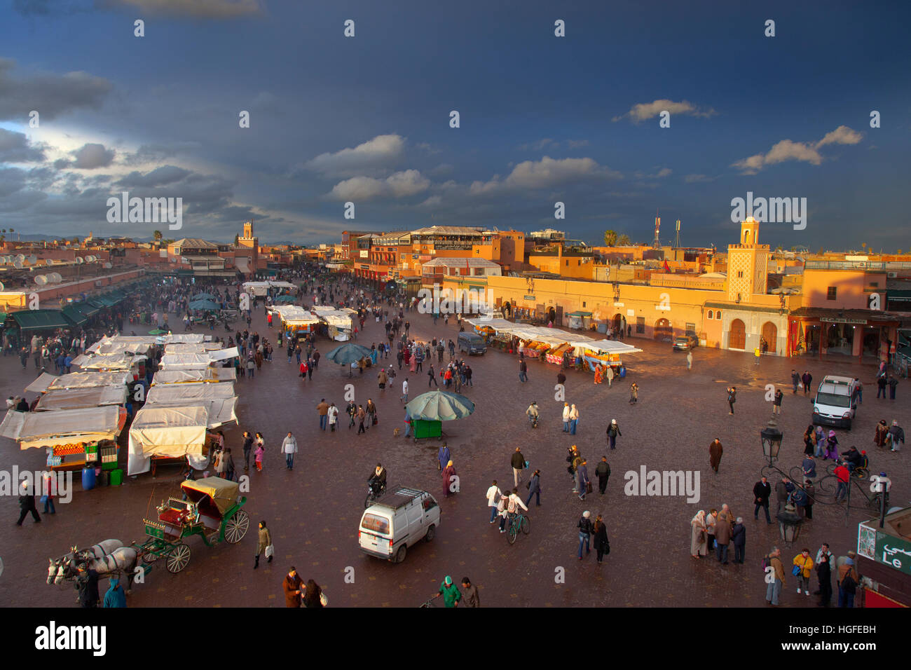 Djemaa al Fna City Square marrakech marocco Foto Stock
