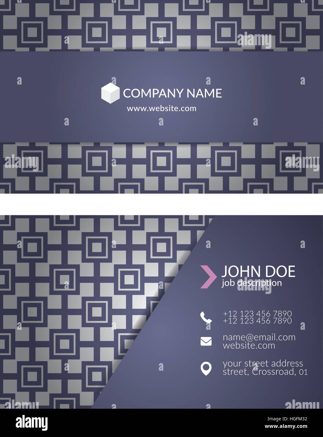 Elegante business card modello di progettazione per il design creativo. Illustrazione Vettoriale