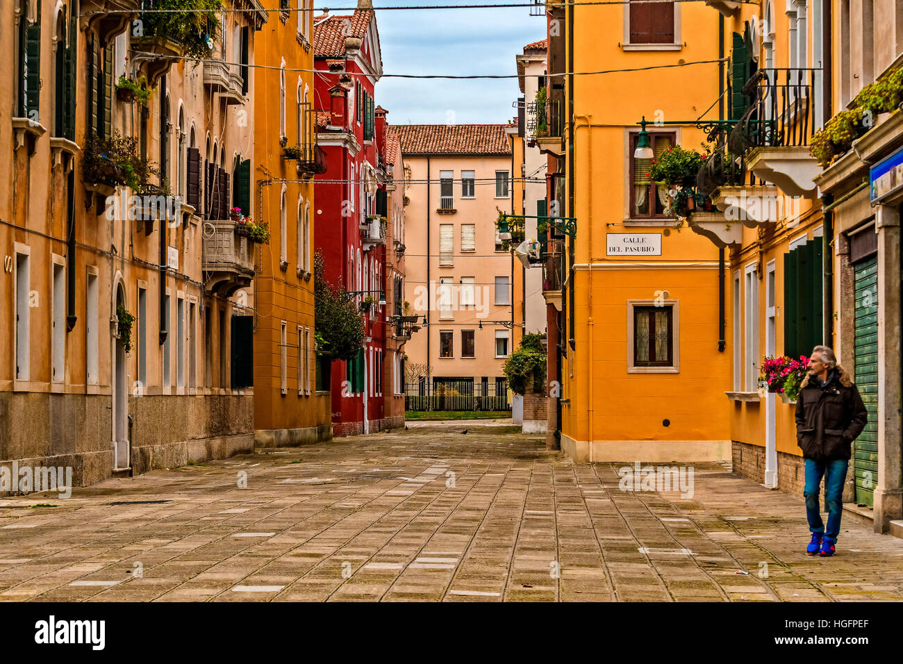 Italia Veneto Venezia San Elena Island - calle del Pasubio Foto Stock