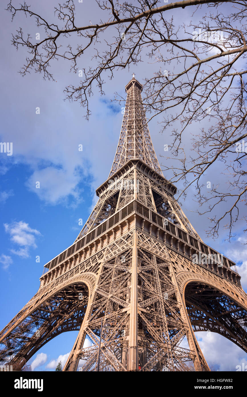 La torre Eiffel, Parigi Francia Foto Stock