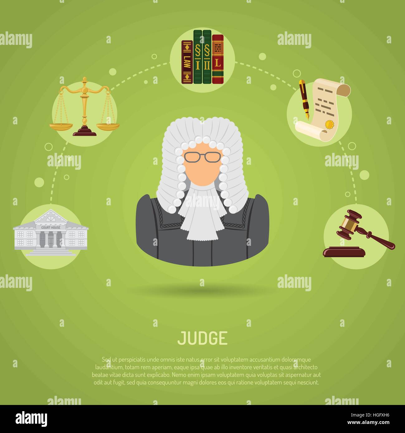 Diritto e il concetto di ordine Illustrazione Vettoriale