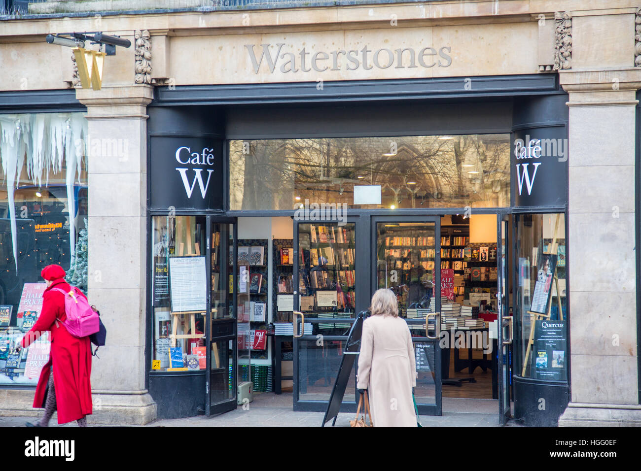 Waterstones book store negozio nel centro di Oxford, Inghilterra, Regno Unito Foto Stock