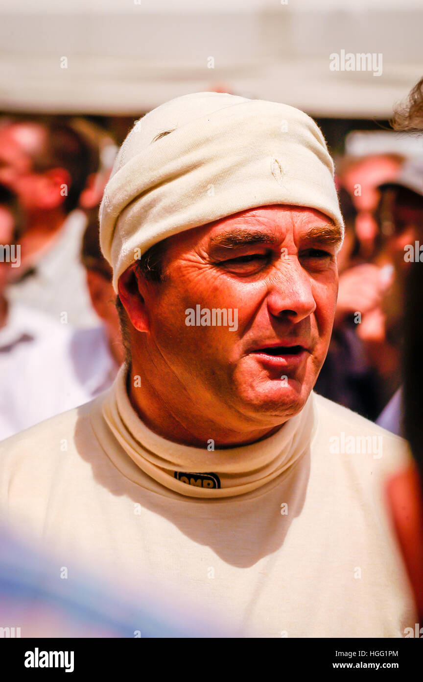 Ex pilota da corsa Nigel Mansell a Goodwood Festival della velocità Foto Stock