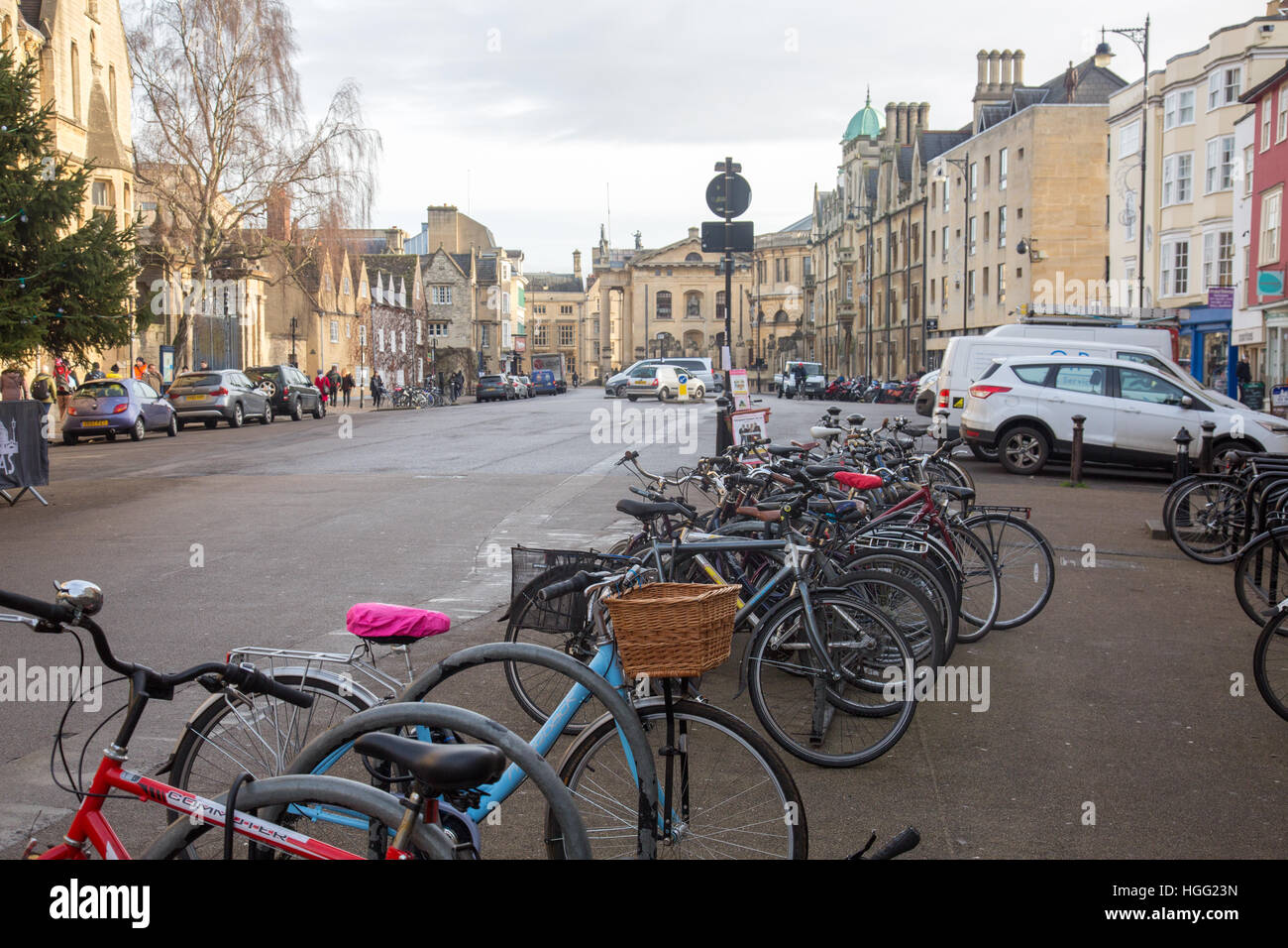 Centro di Oxford Street scene, Oxfordshire,Inghilterra Foto Stock