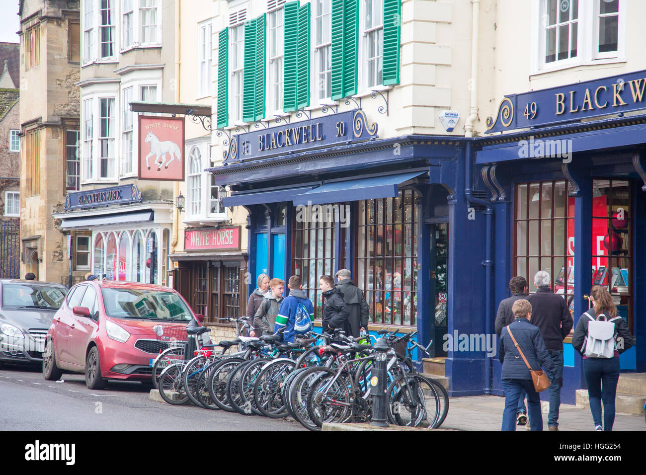 Centro di Oxford Street scene, Oxfordshire,Inghilterra Foto Stock