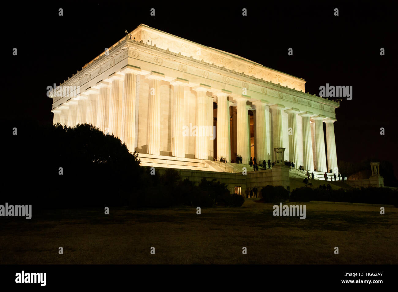Il Lincoln Memorial di notte, Washington D.C. Foto Stock