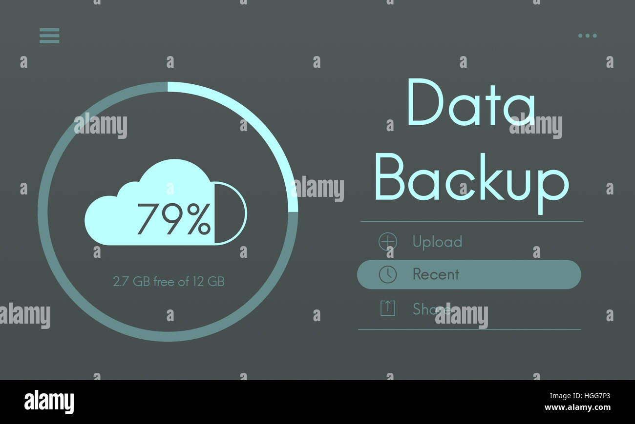 Lo storage cloud caricare il concetto di interfaccia Foto Stock