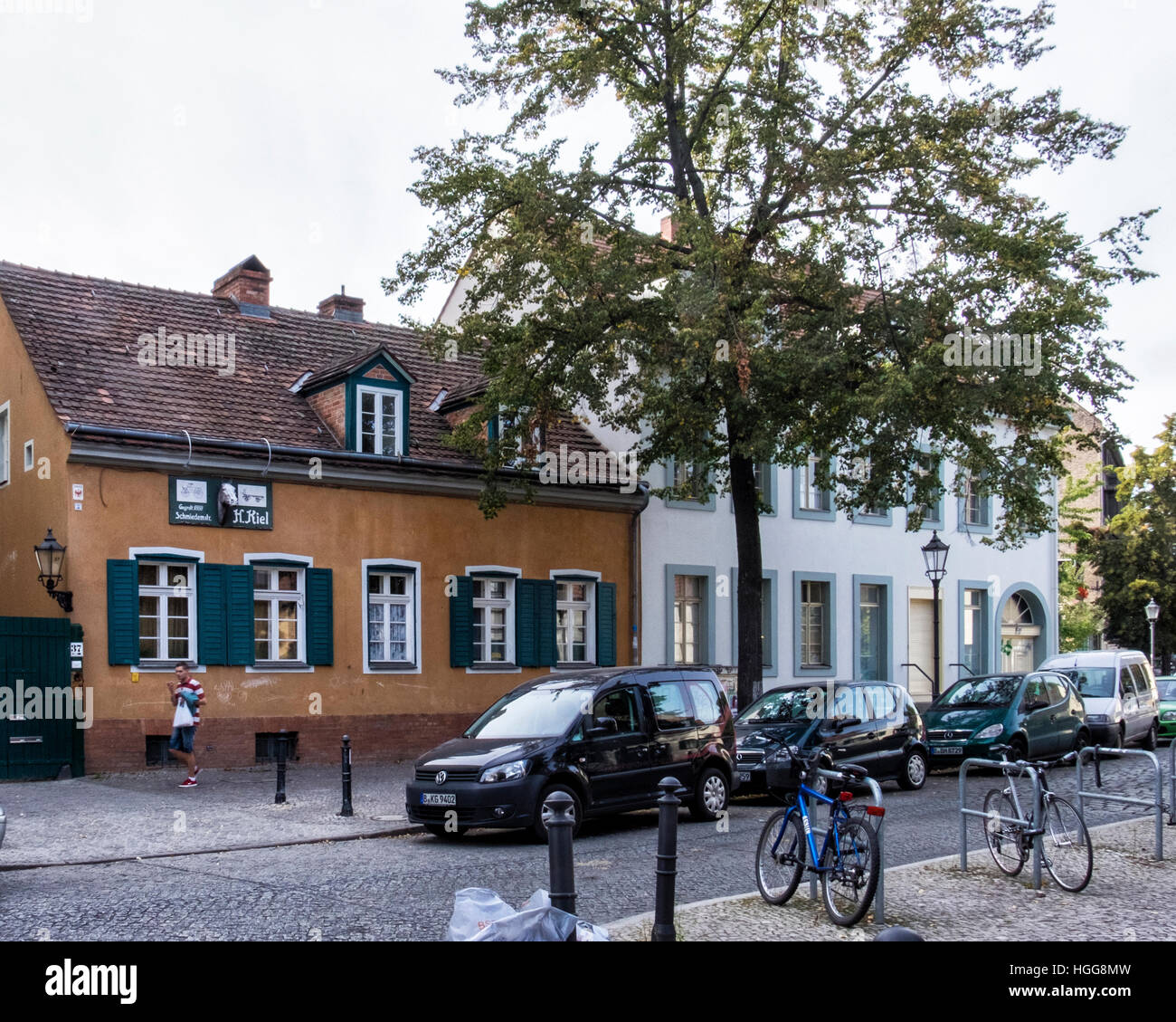 Germania, Berlino, Neukölln.tipici tradizionali edifici e case nel villaggio di Boemia Rixdorf Foto Stock