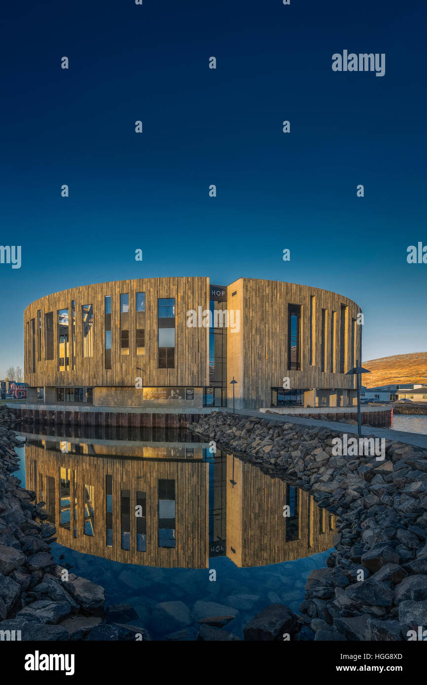 Hof casa culturale in Akureyri, Islanda settentrionale Foto Stock