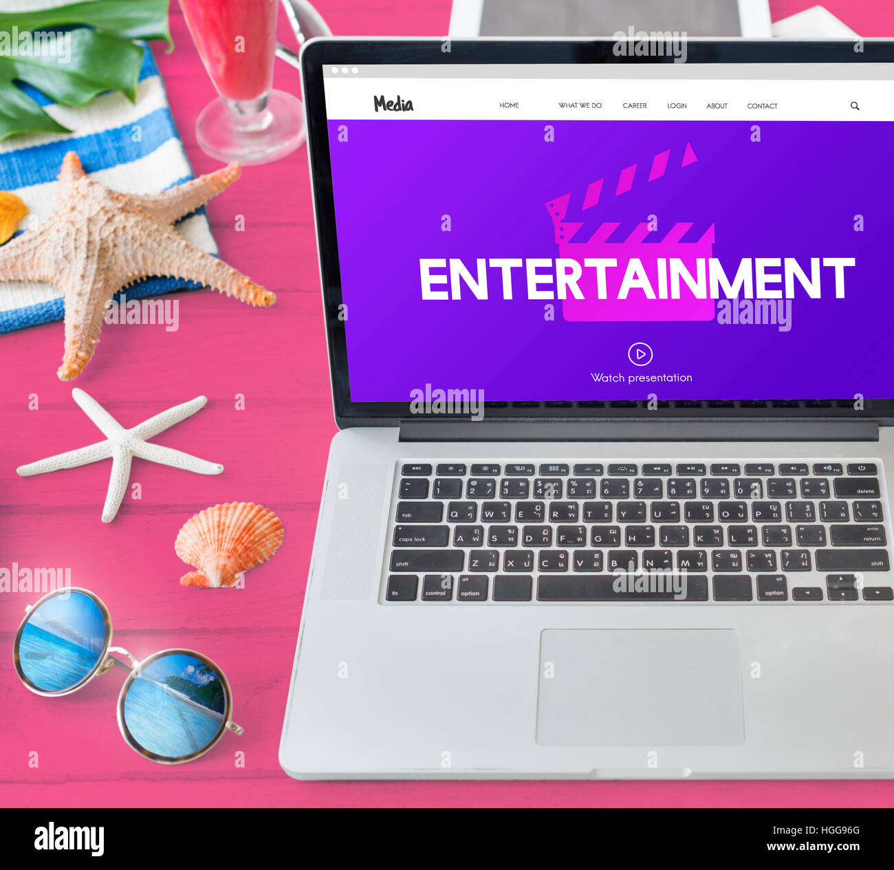 Intrattenimento multimediale regista cinematografica della pellicola di azione il concetto di ardesia Foto Stock