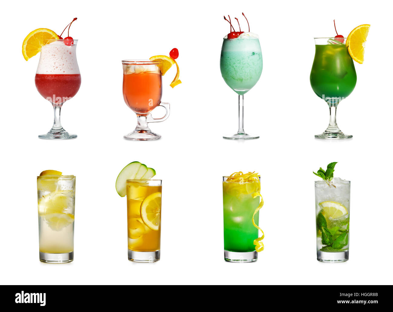 Una colorata e gustosa collezione Cocktail Foto Stock
