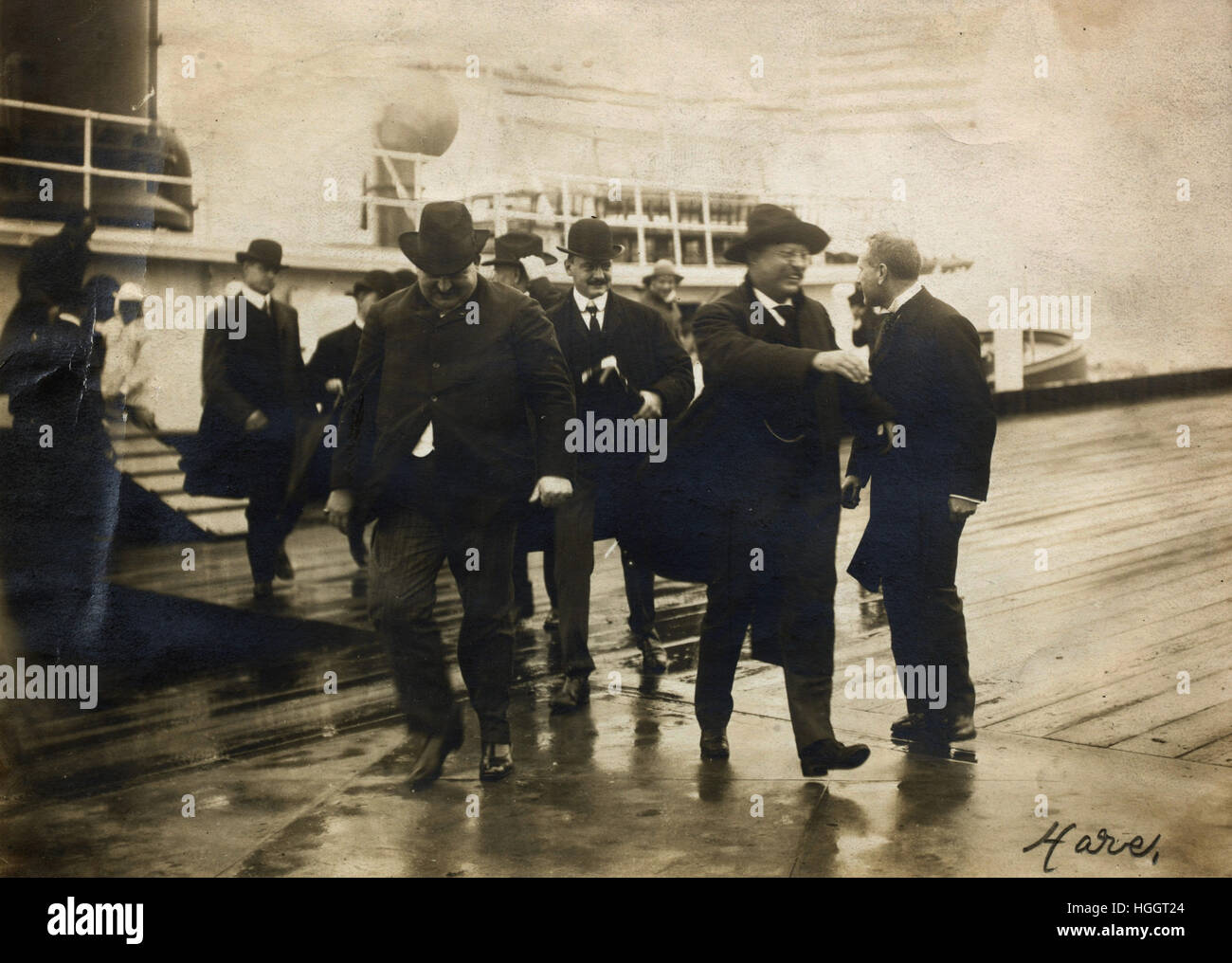 Il presidente Roosevelt visite Ellis Island Sept 16 1903 - Ellis Island stazione di immigrazione 1902-1913 Foto Stock