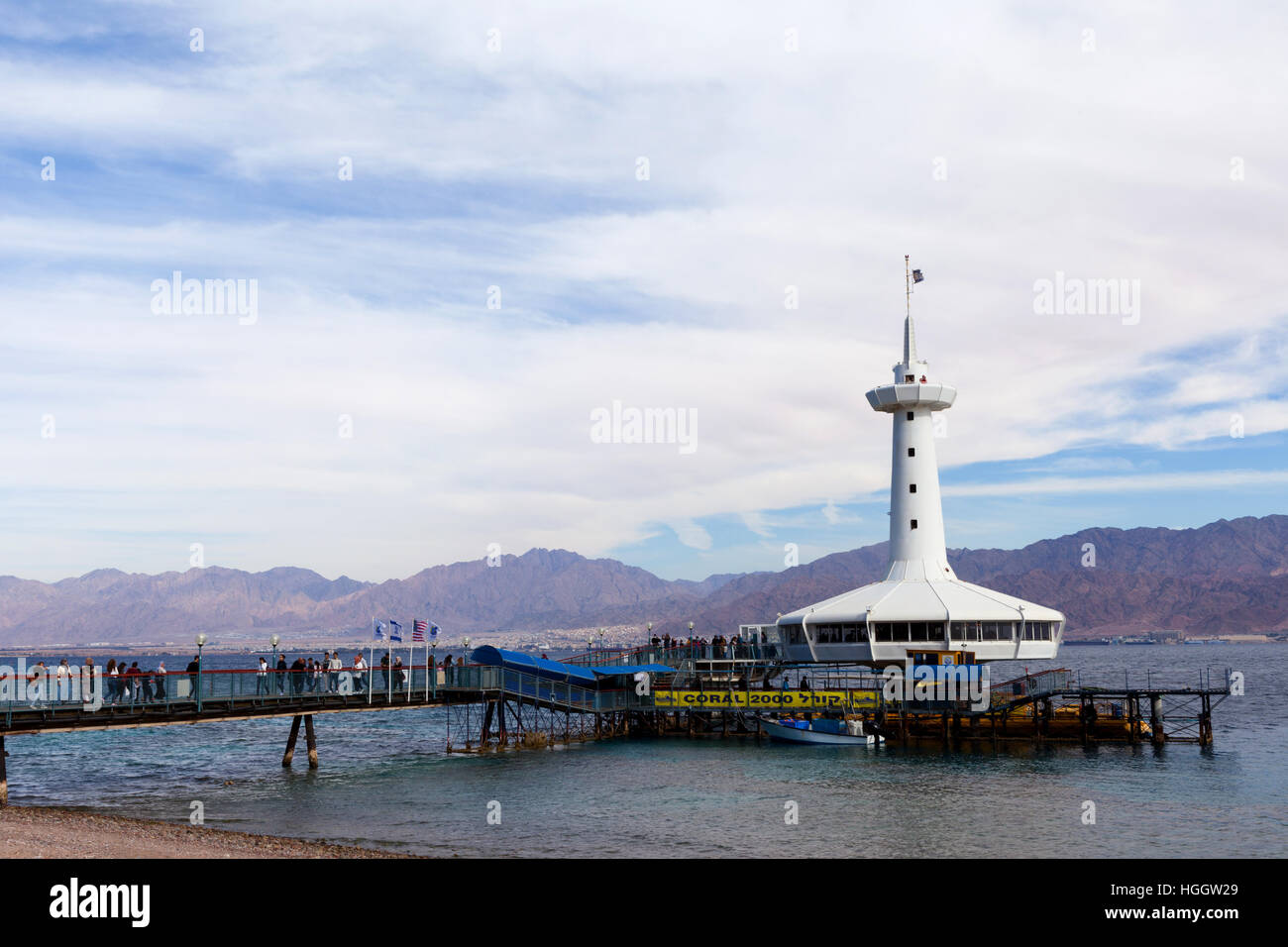 Eilat Red Sea Underwater Observatory Marine Park. Foto Stock