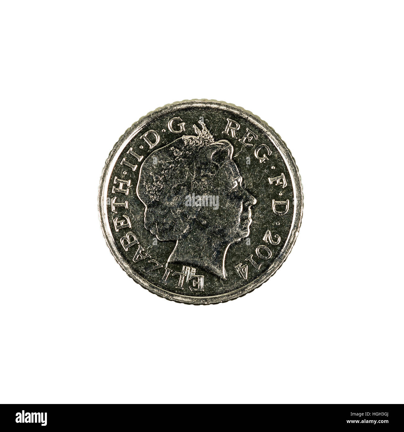 British cinque pence coin, 2014 Foto Stock