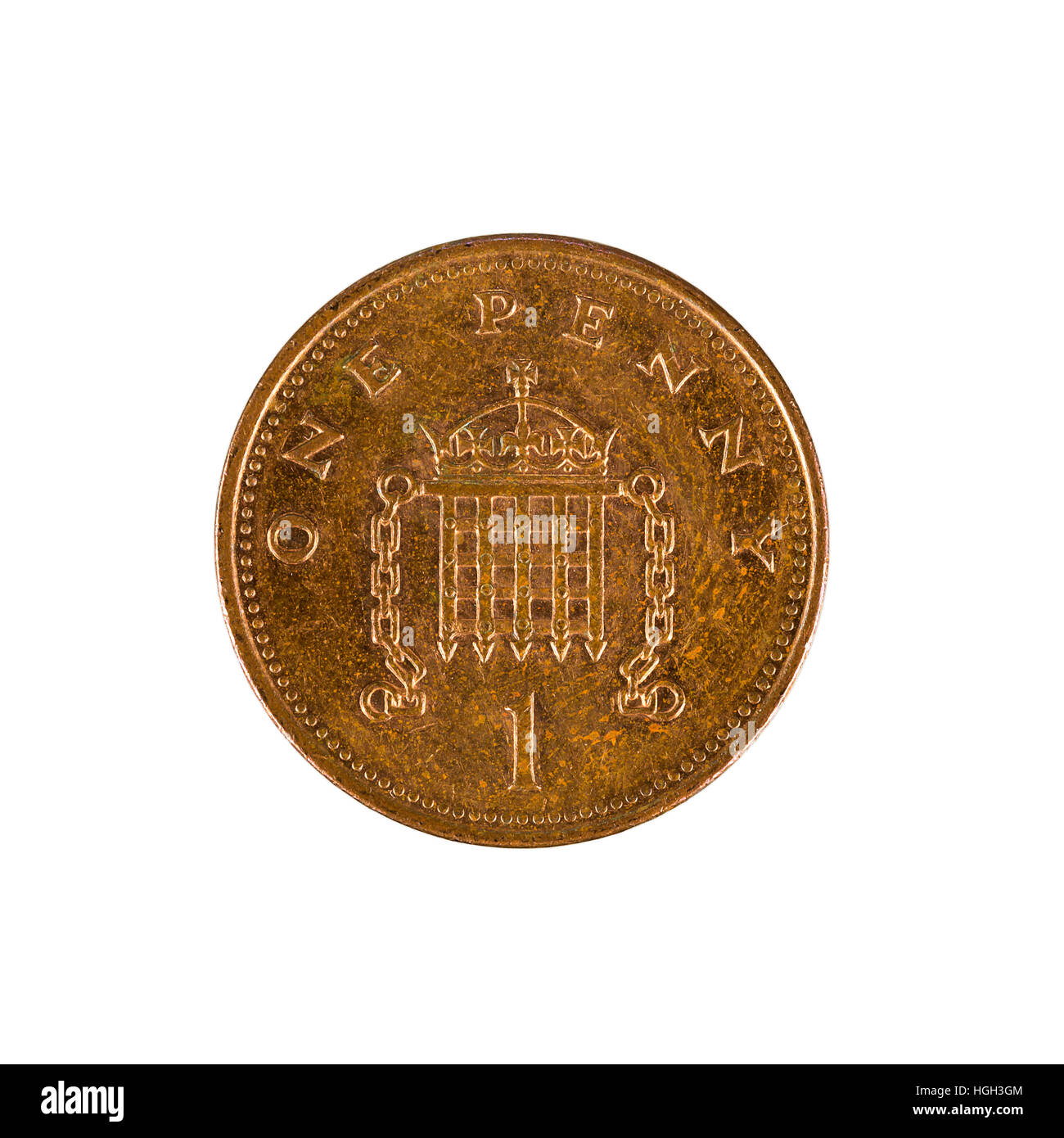 British un penny coin, 2001 Foto Stock