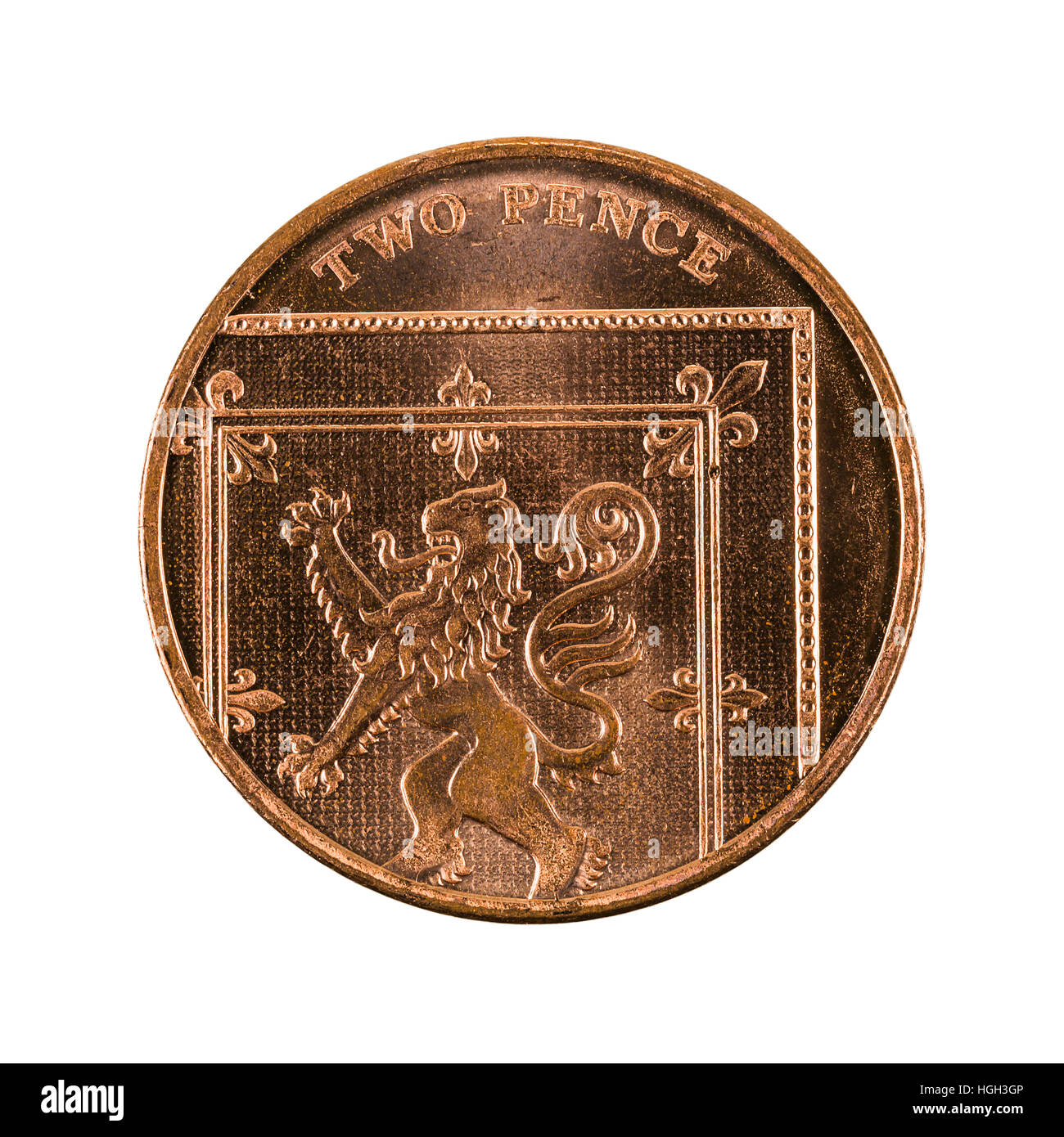 British due denari moneta, 2015 Foto Stock