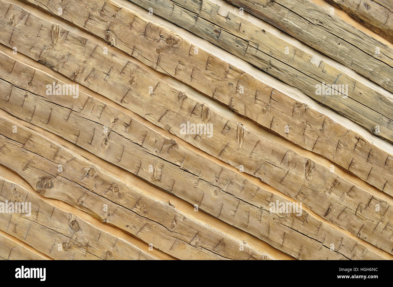 Diagonale parete di legno grande per una carta da parati astratto o uno sfondo Foto Stock