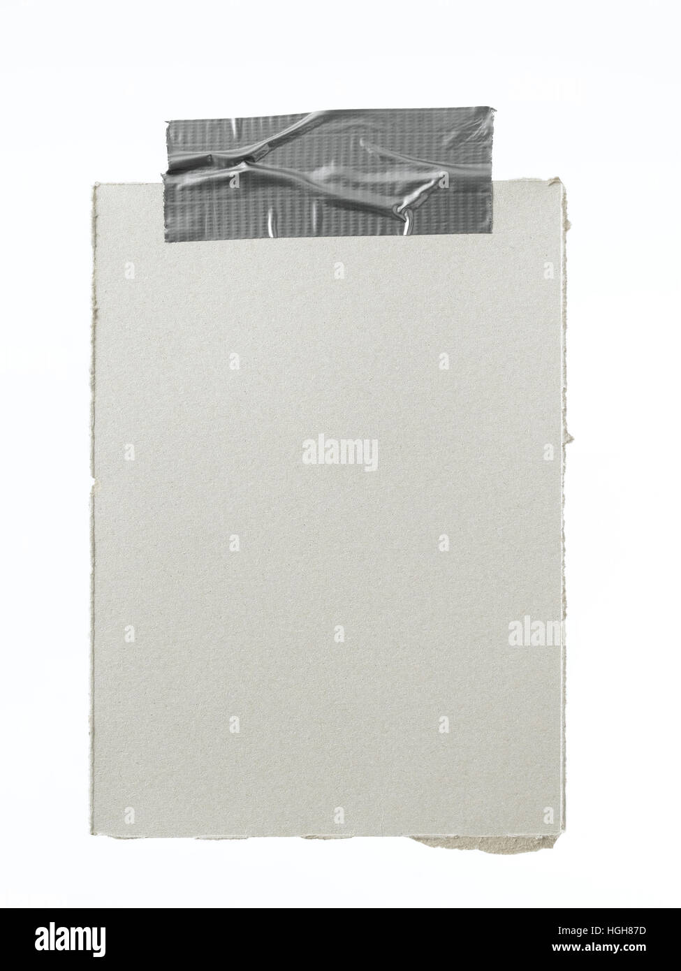 Appendere la scheda vuota con una copia dello spazio e il nastro del condotto Foto Stock