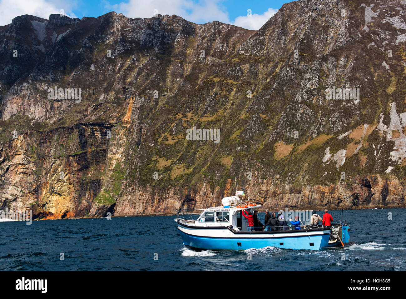 Slieve League Sliabh Liag scogliere Donegal Irlanda Foto Stock