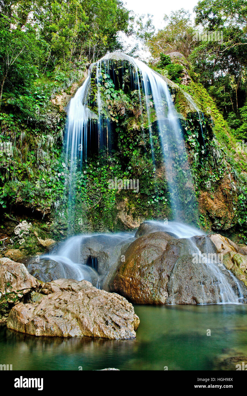 Bella cascata in Soroa, (Vinales) Pinar del Rio, Cuba Foto Stock