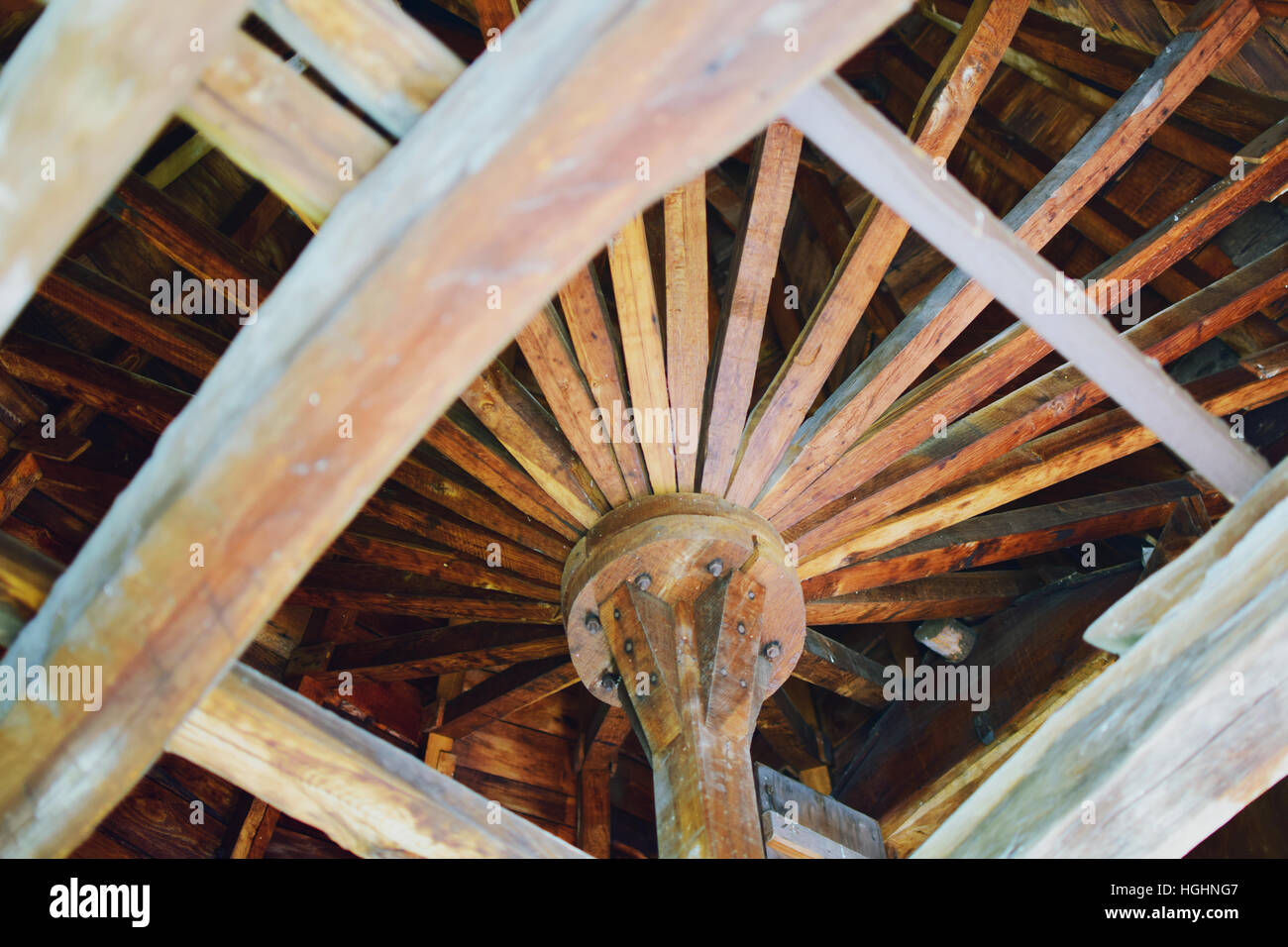 Travi a vista sul soffitto Foto Stock