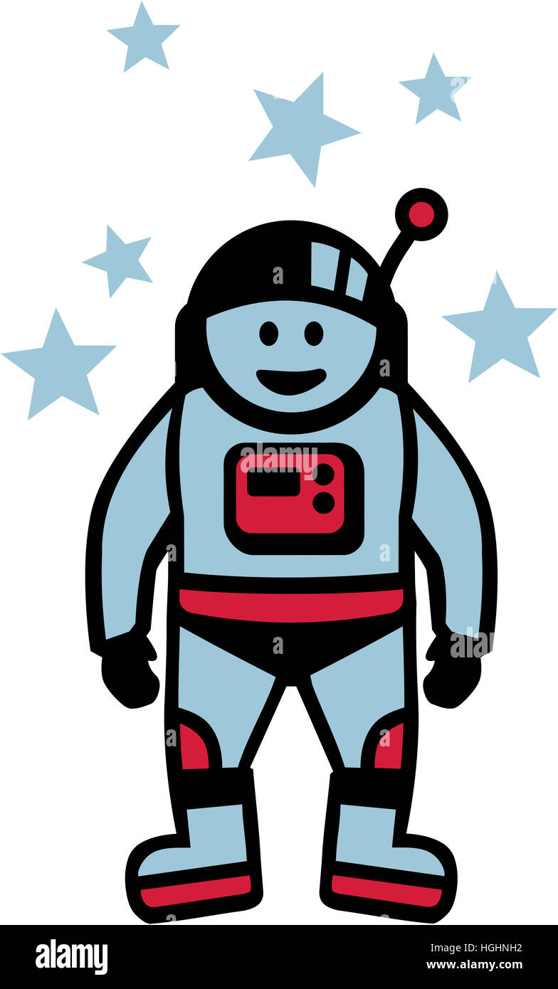 Astronauta con stelle Foto Stock