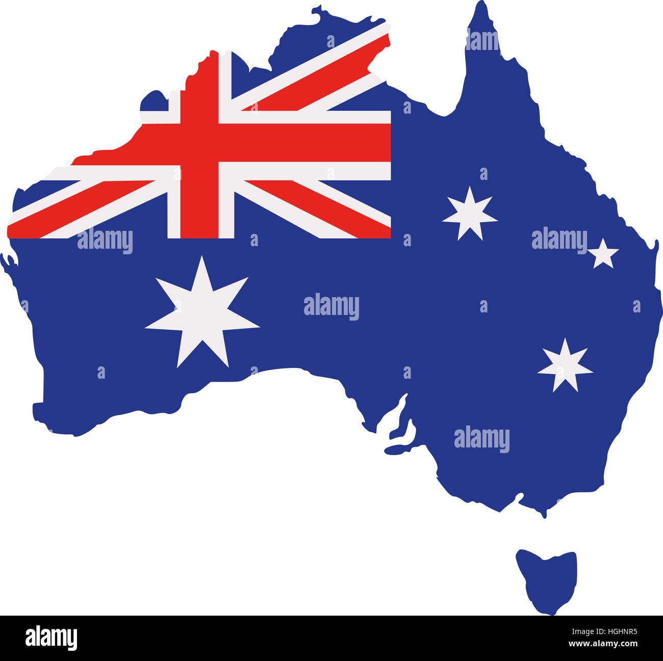Australia mappa con bandiera Foto Stock