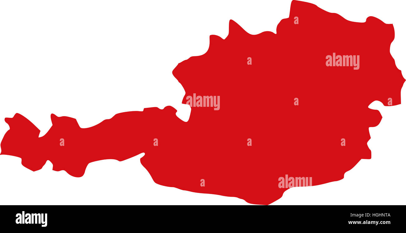 Mappa di Austria Foto Stock