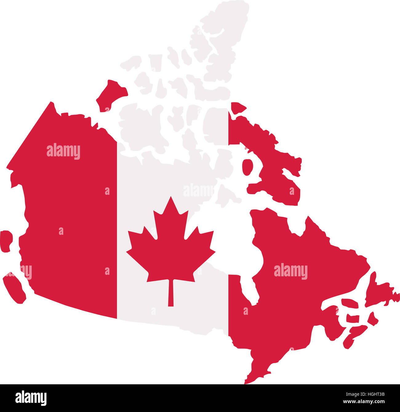 Mappa Canada con la bandiera canadese Foto stock - Alamy