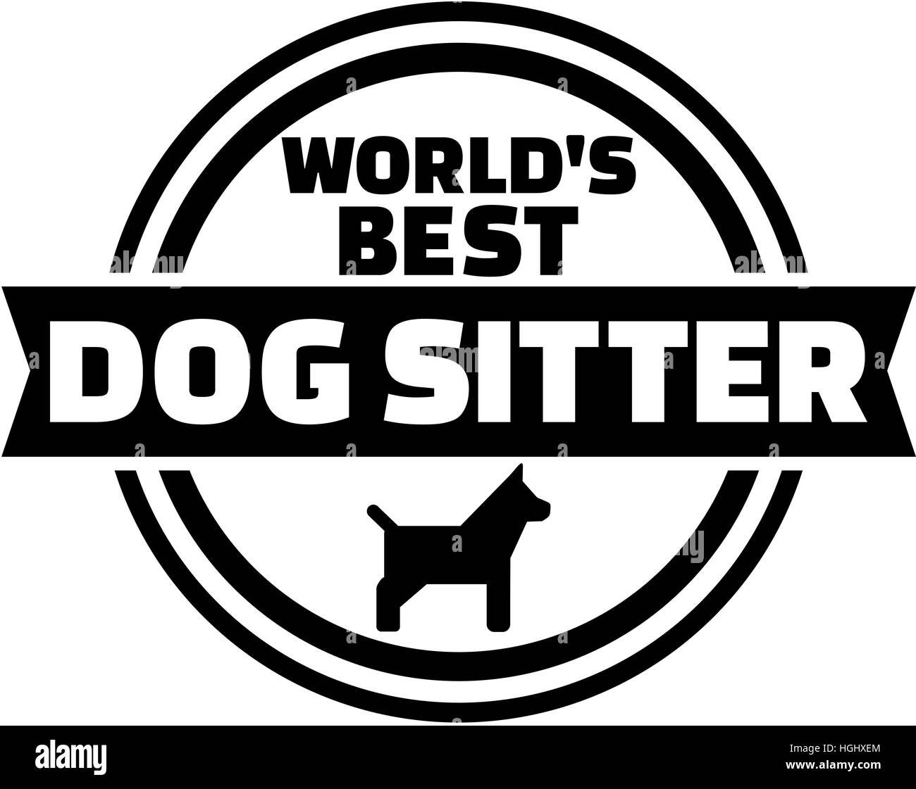 I migliori del mondo dog sitter button Foto Stock
