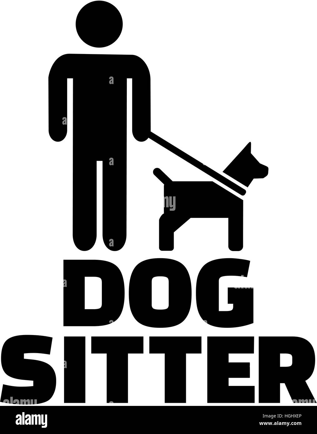 Icona di Dog sitter Foto Stock