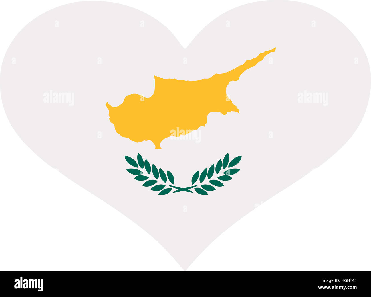 Bandiera di Cipro cuore Foto Stock