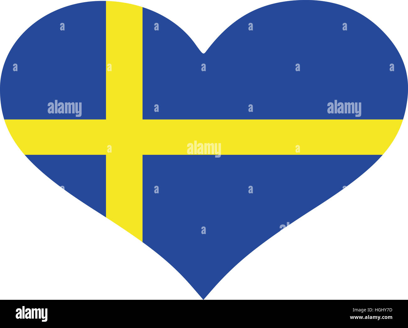 Bandiera della Svezia cuore Foto Stock