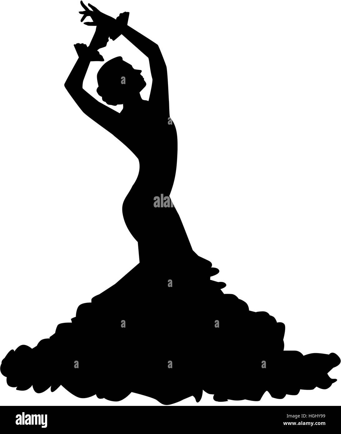 Silhouette della ballerina di flamenco Foto Stock