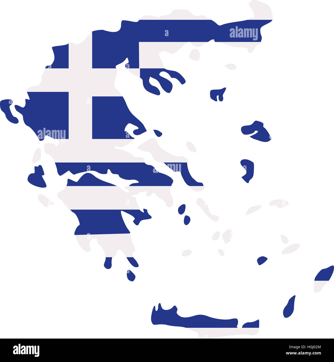 Mappa di Grecia con bandiera Foto Stock