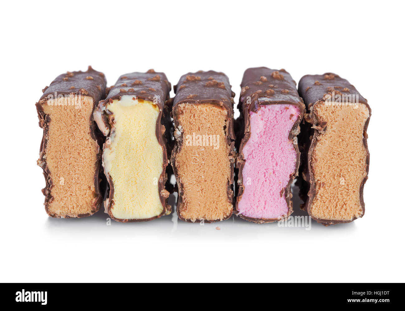 Multicolore di gelato al cioccolato isolato Foto Stock