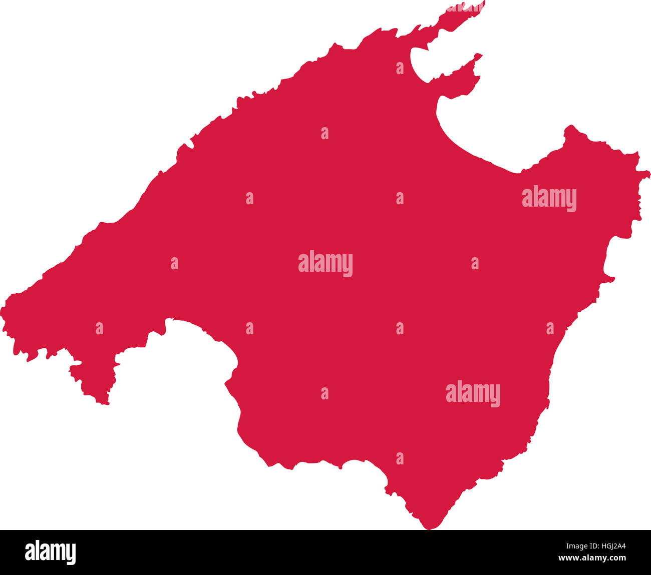 Malllorca mappa dell'isola Foto Stock