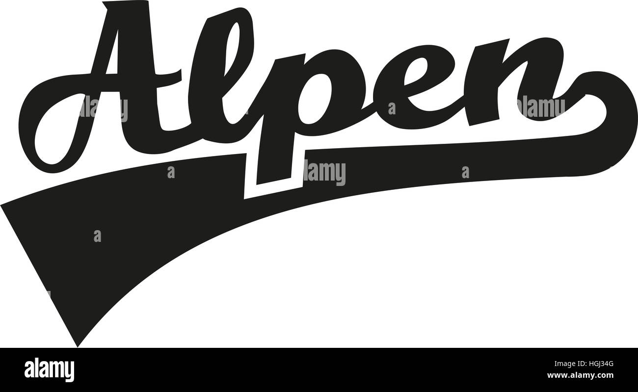 Alpi parola font retrò - tedesco Foto Stock