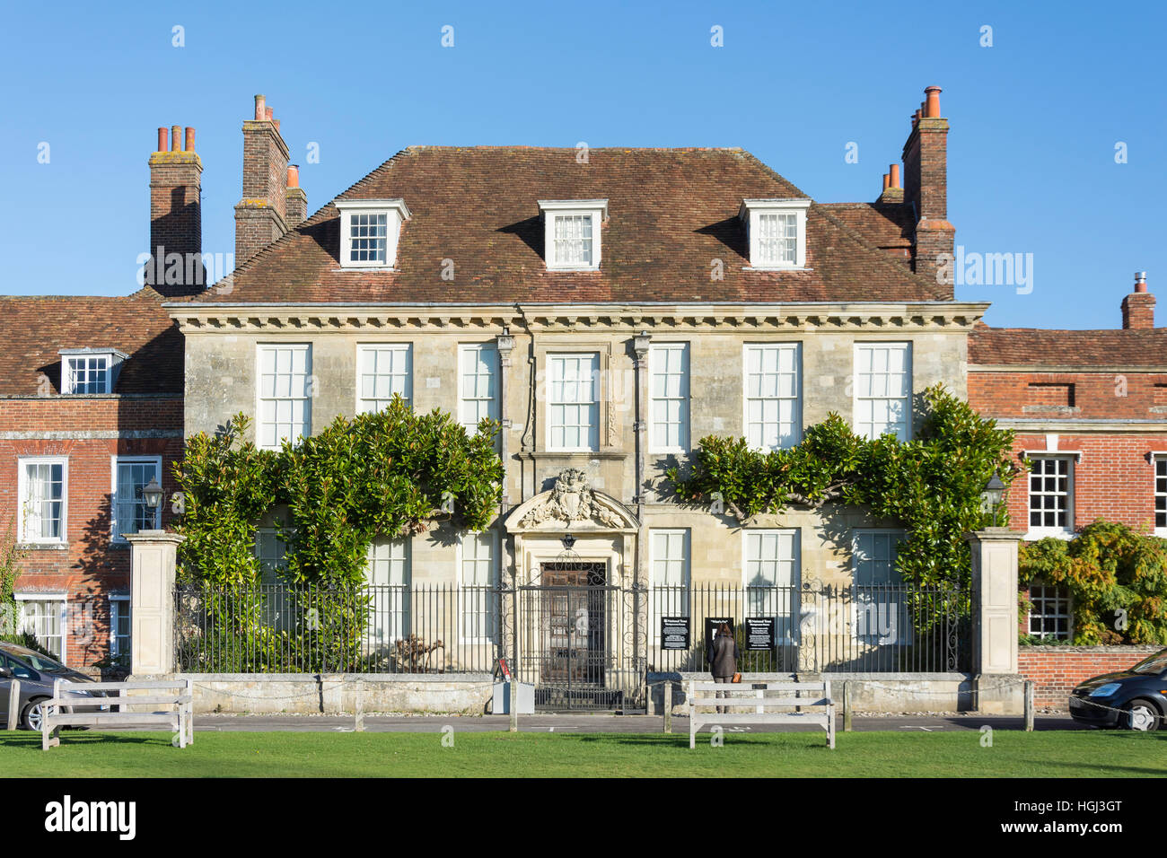 Xviii secolo Mompesson House, Cattedrale vicino, Salisbury, Wiltshire, Inghilterra, Regno Unito Foto Stock