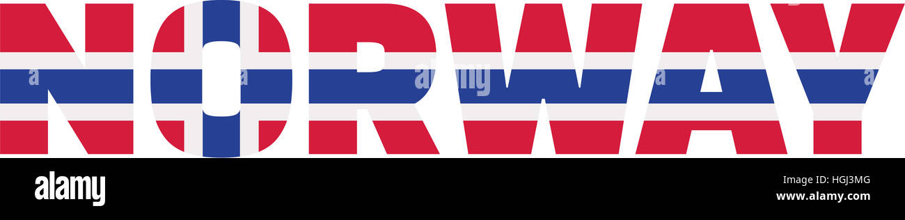 Bandiera della Norvegia parola Foto Stock