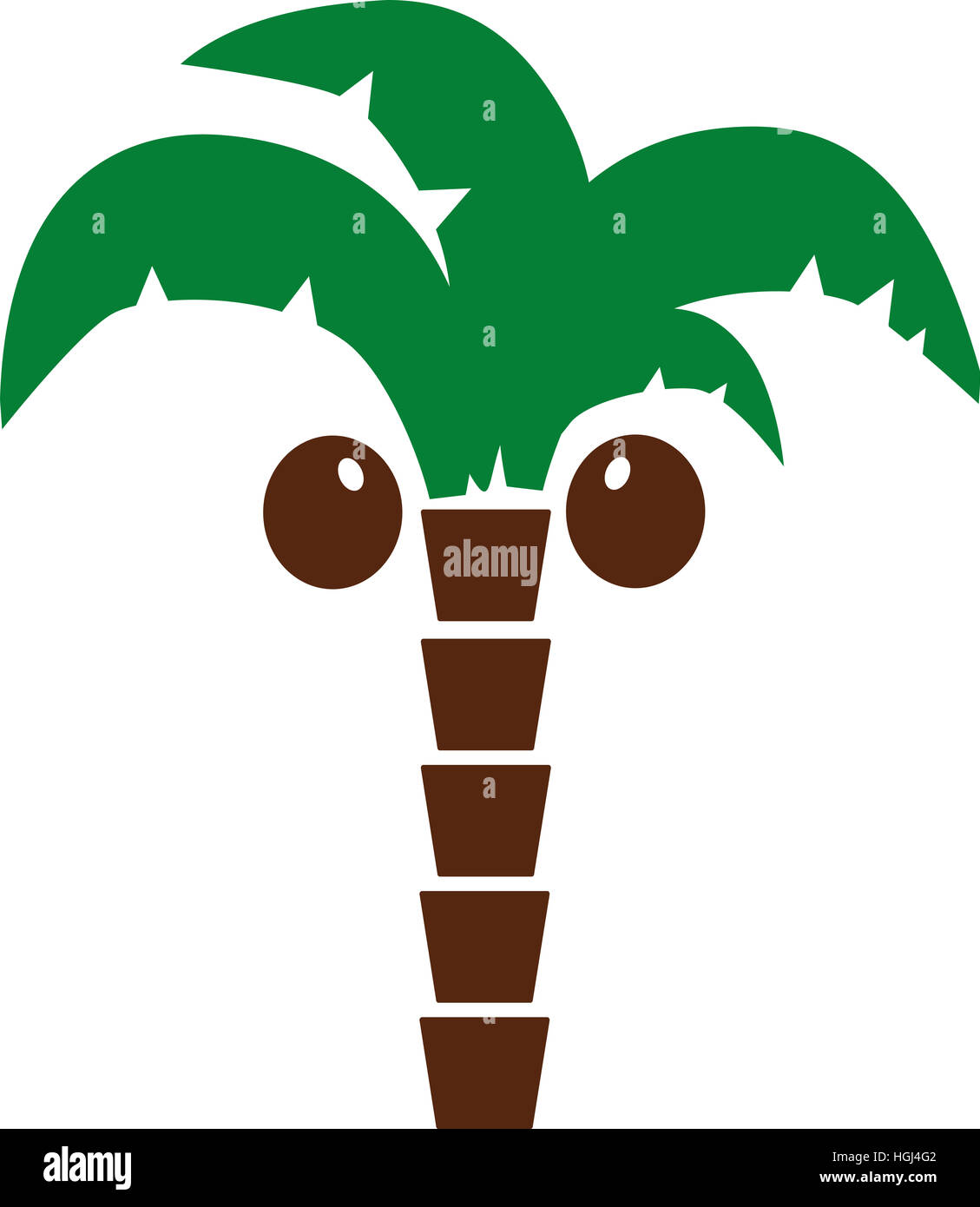 Palm tree icona con noci di cocco Foto Stock