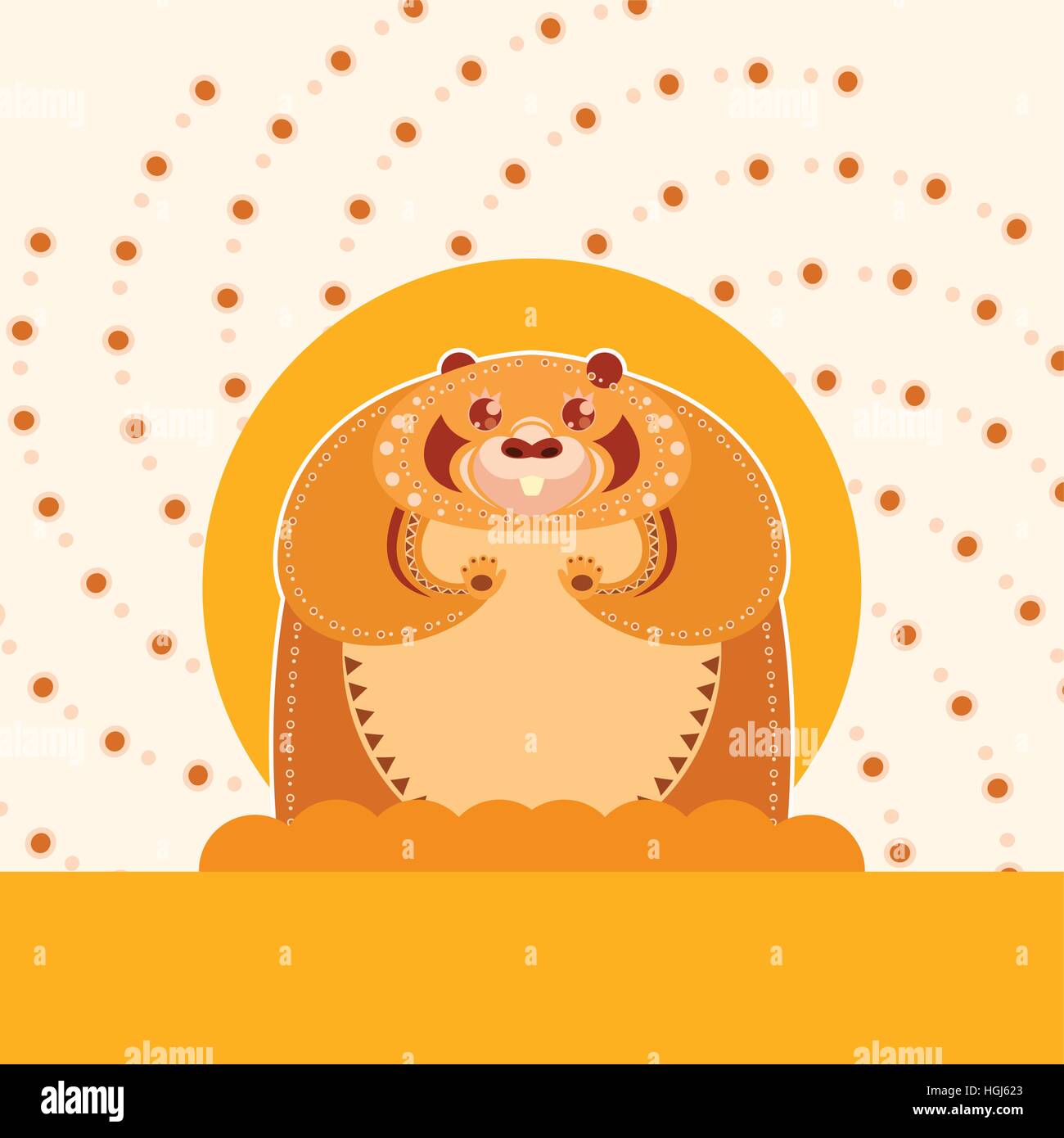 Felice colorfull marmotta Illustrazione Vettoriale