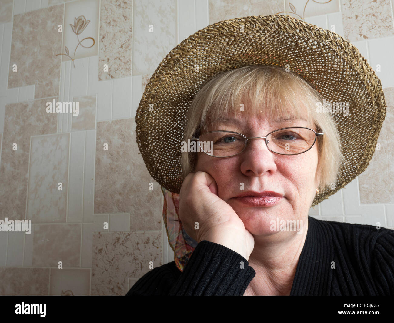 Di mezza età donna caucasica Foto Stock