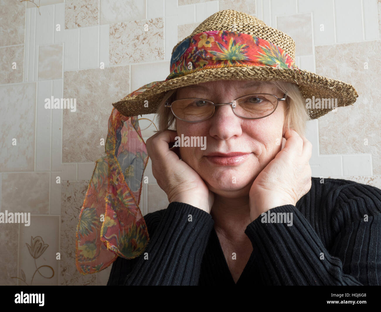Di mezza età donna caucasica Foto Stock