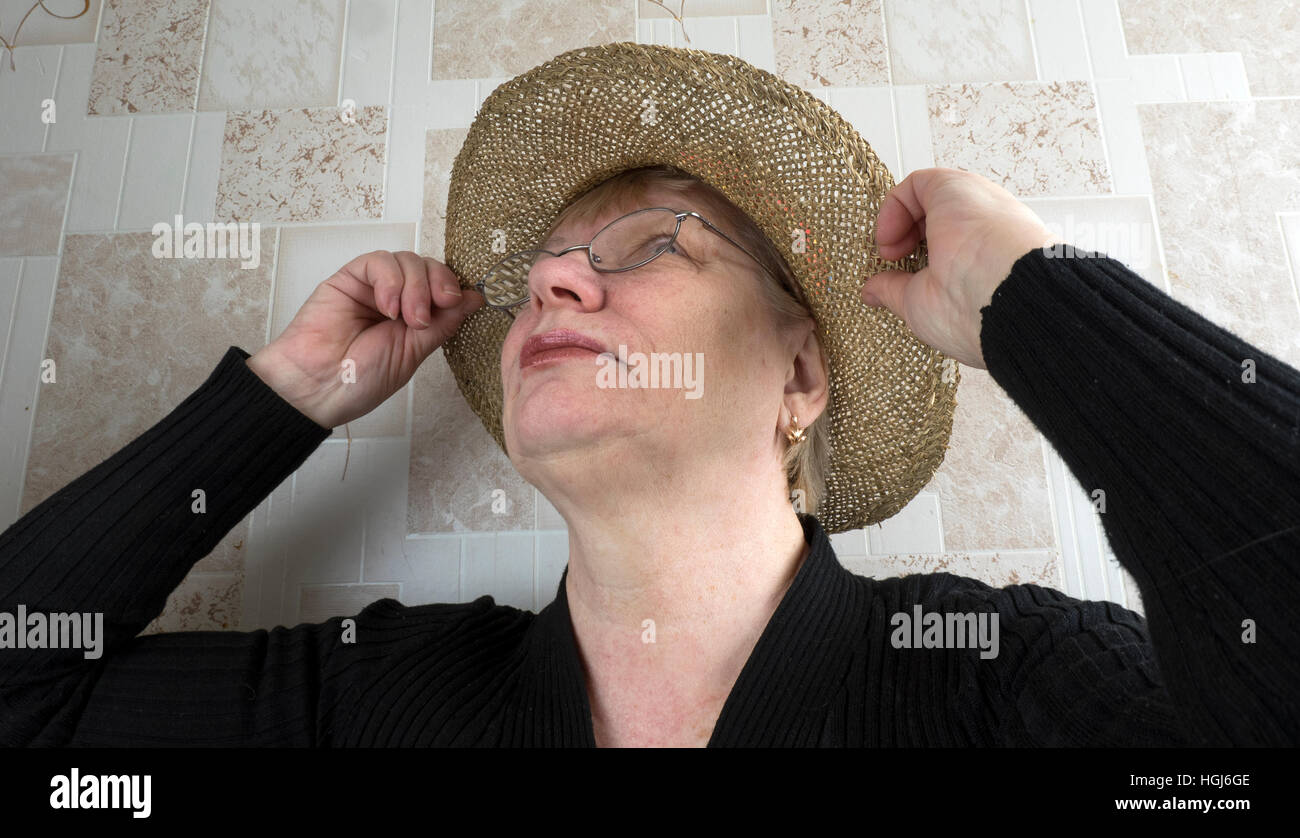 Di mezza età donna caucasica Foto Stock
