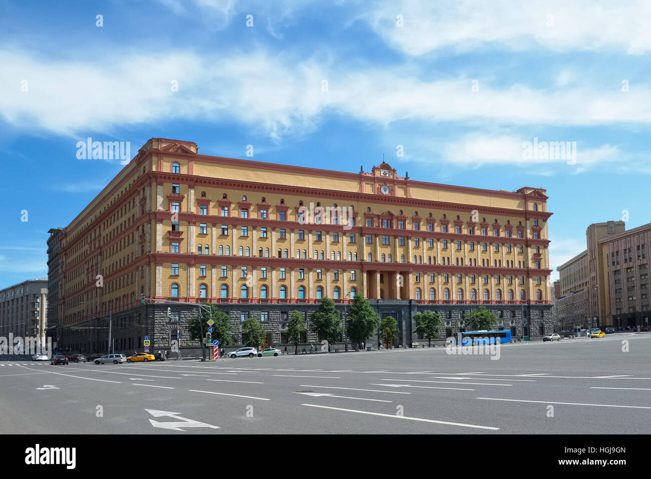 Mosca, l'edificio principale del Servizio di Sicurezza Federale Russo, Bolshaya Lubyanka street, home 1 Foto Stock